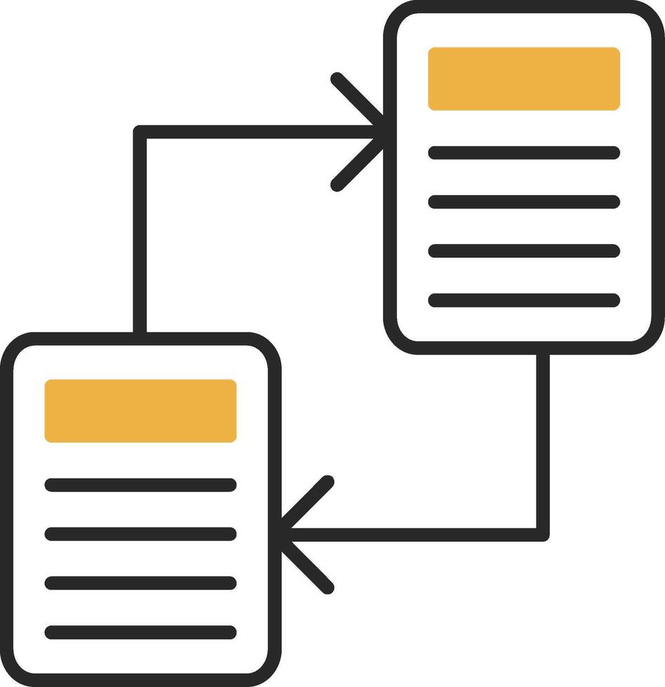 File Sharing Skined Filled Icon vector