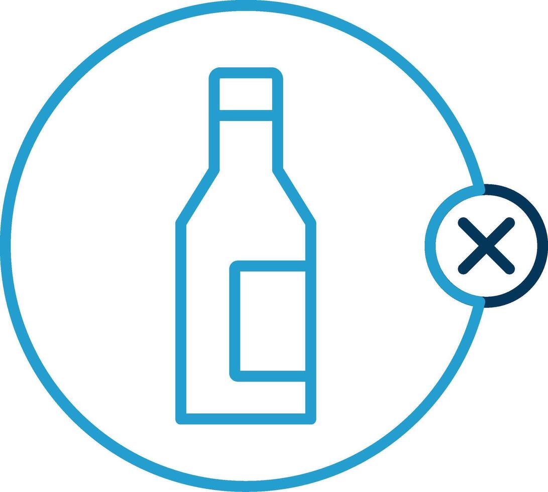 No Alcohol Line Blue Two Color Icon vector