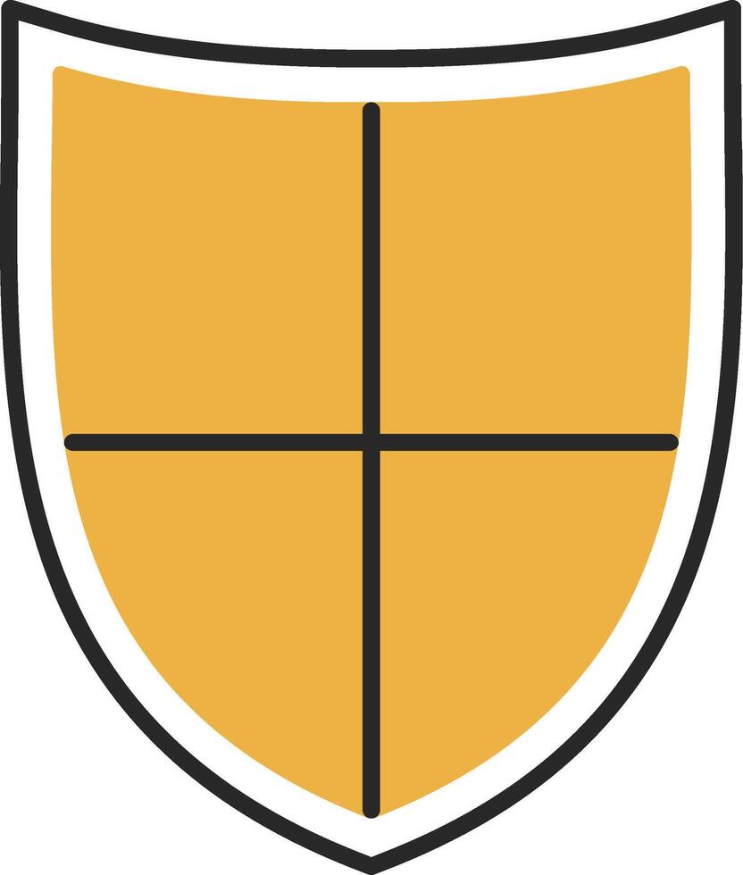 Shield Skined Filled Icon vector