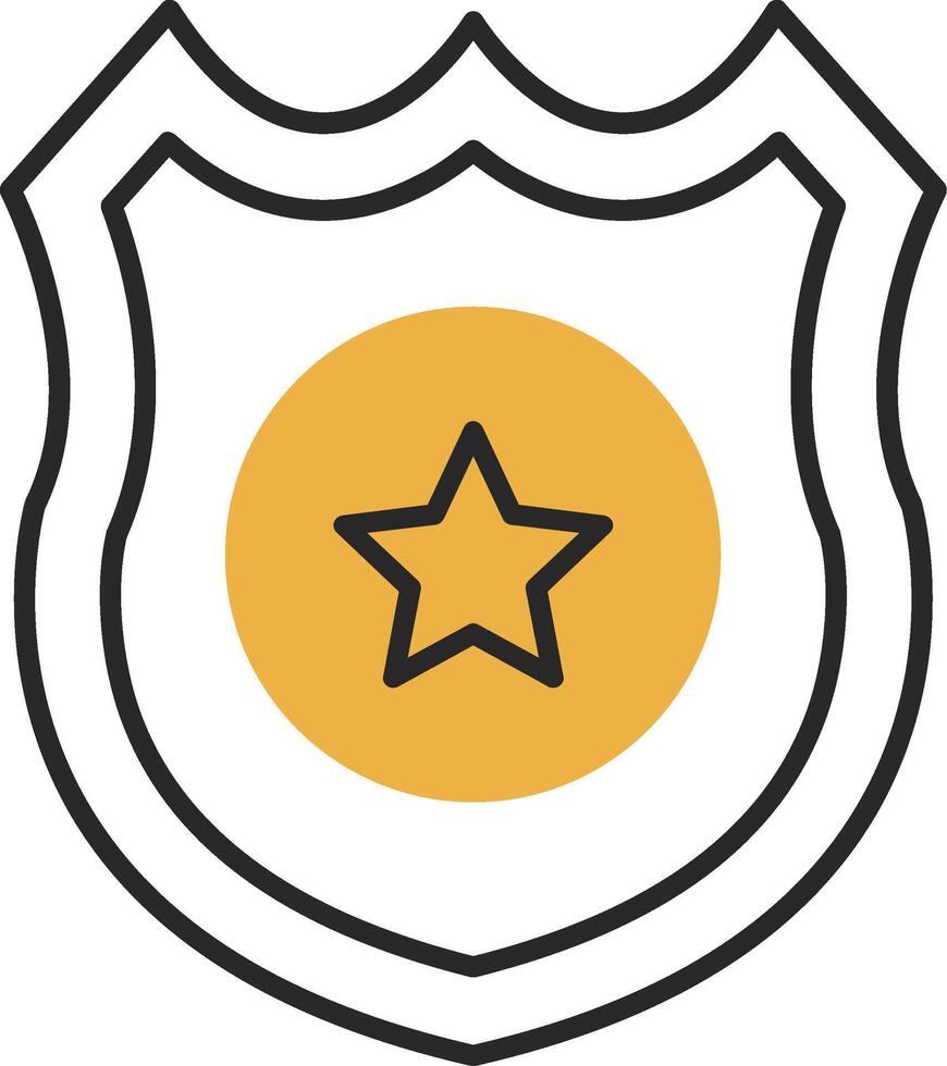 policía Insignia desollado lleno icono vector