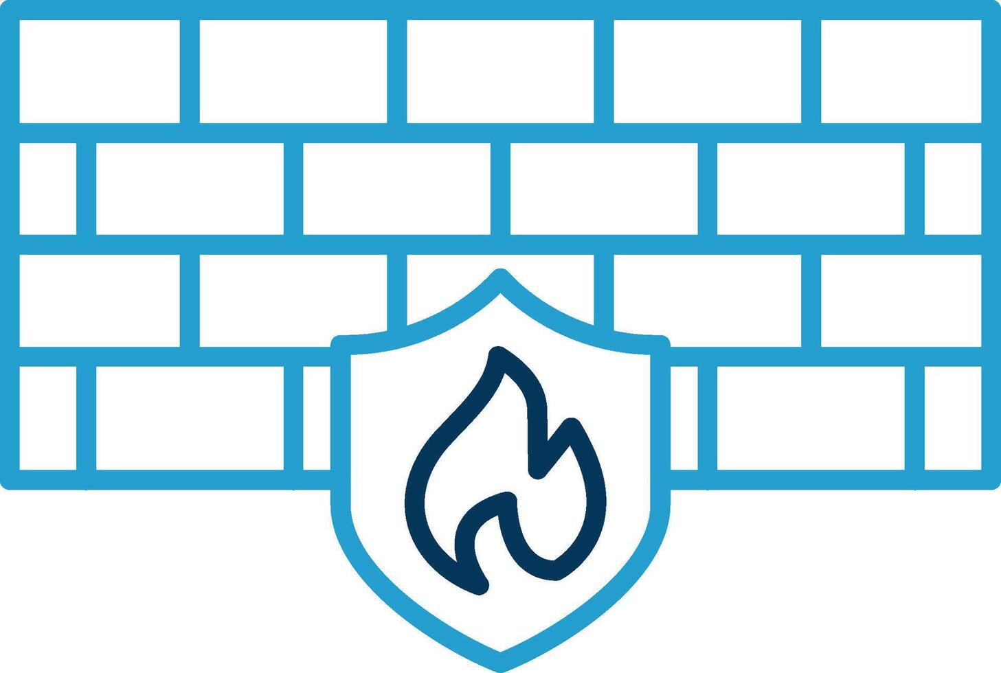 Firewall Line Blue Two Color Icon vector