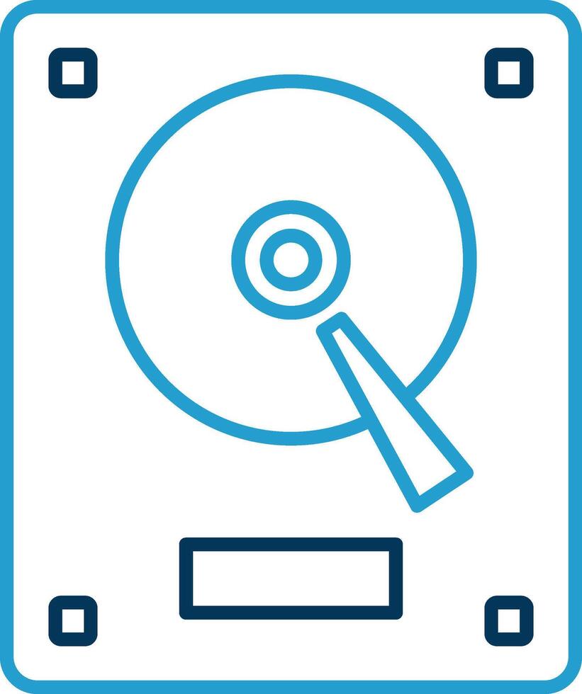 Hard Drive Line Blue Two Color Icon vector