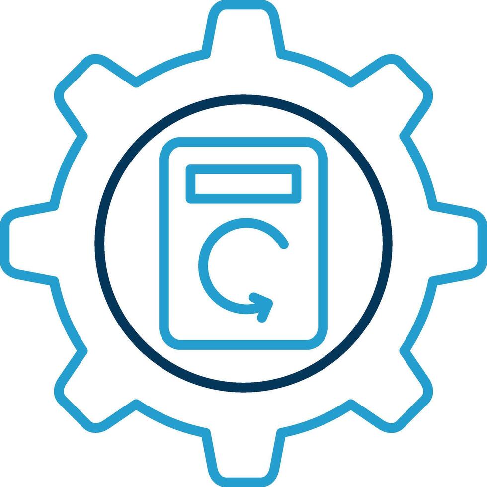 Process Data Line Blue Two Color Icon vector
