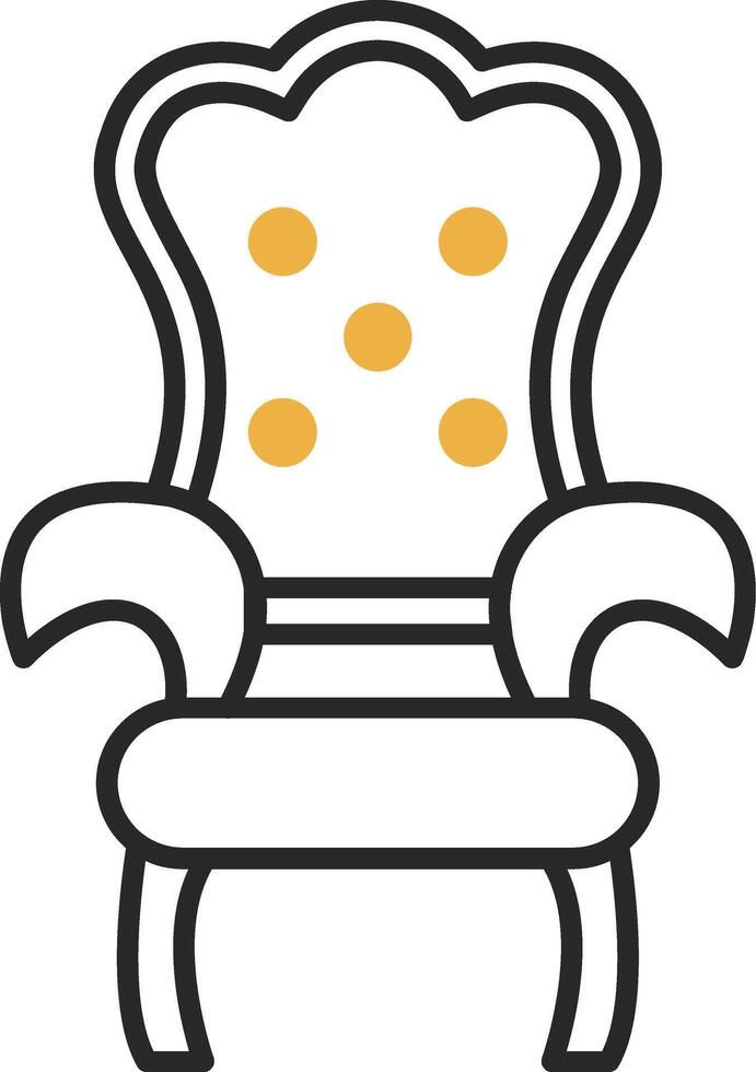 Throne Skined Filled Icon vector