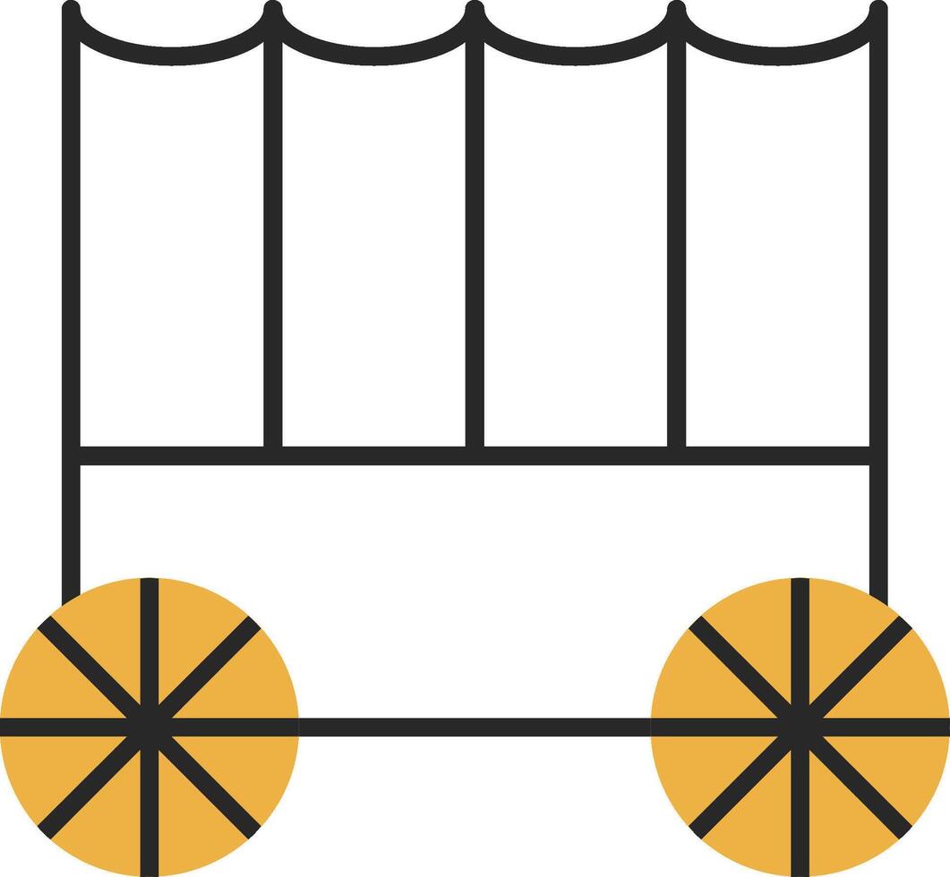 Carriage Skined Filled Icon vector