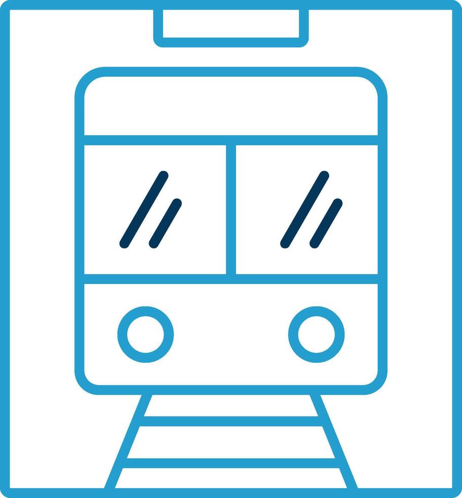 Metro Line Blue Two Color Icon vector