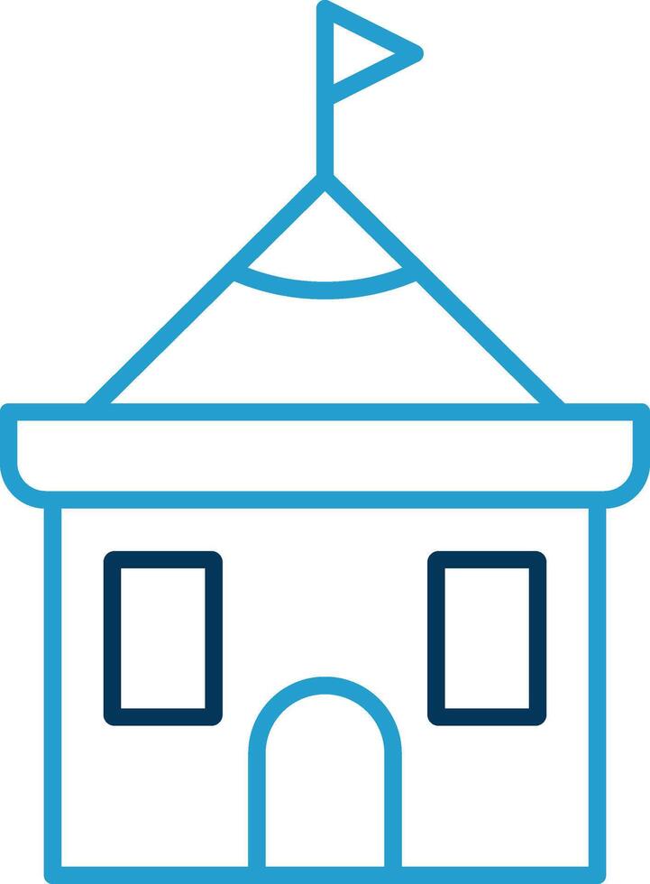 Temple Line Blue Two Color Icon vector