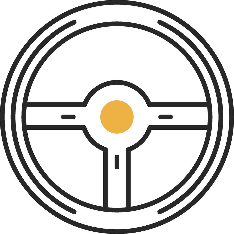 Steering Wheel Skined Filled Icon vector