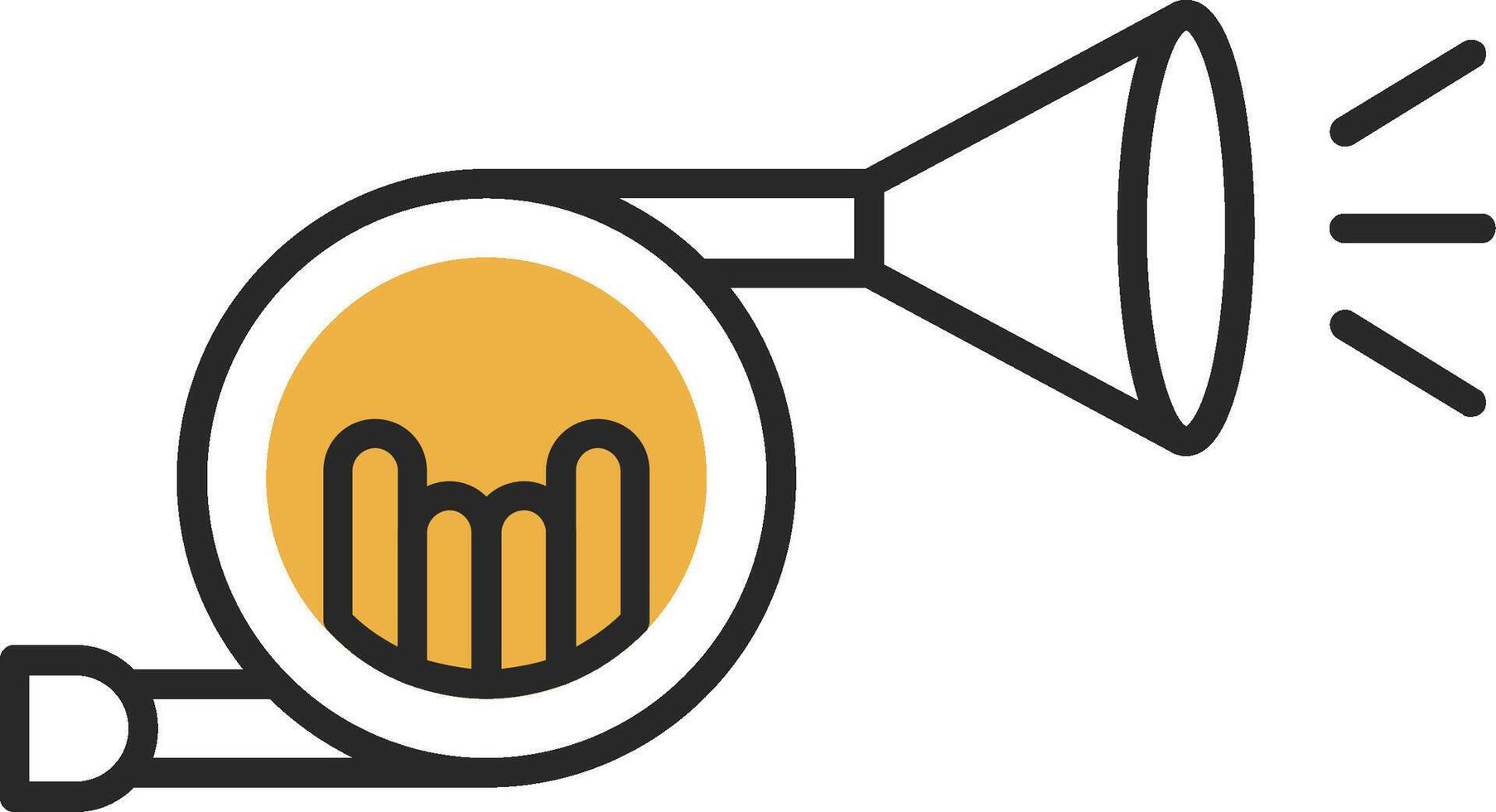Horn Skined Filled Icon vector