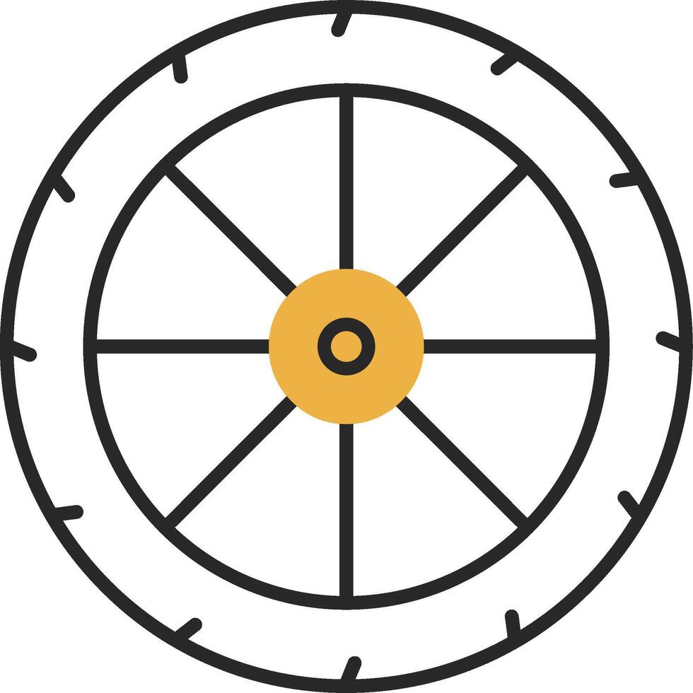 Wheel Skined Filled Icon vector