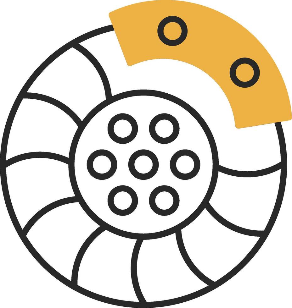 Brake Disk Skined Filled Icon vector