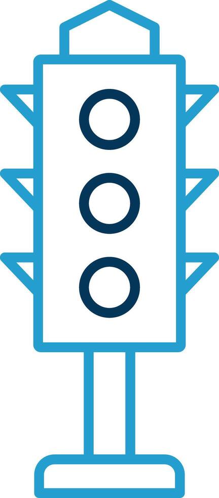 Traffic Lights Line Blue Two Color Icon vector