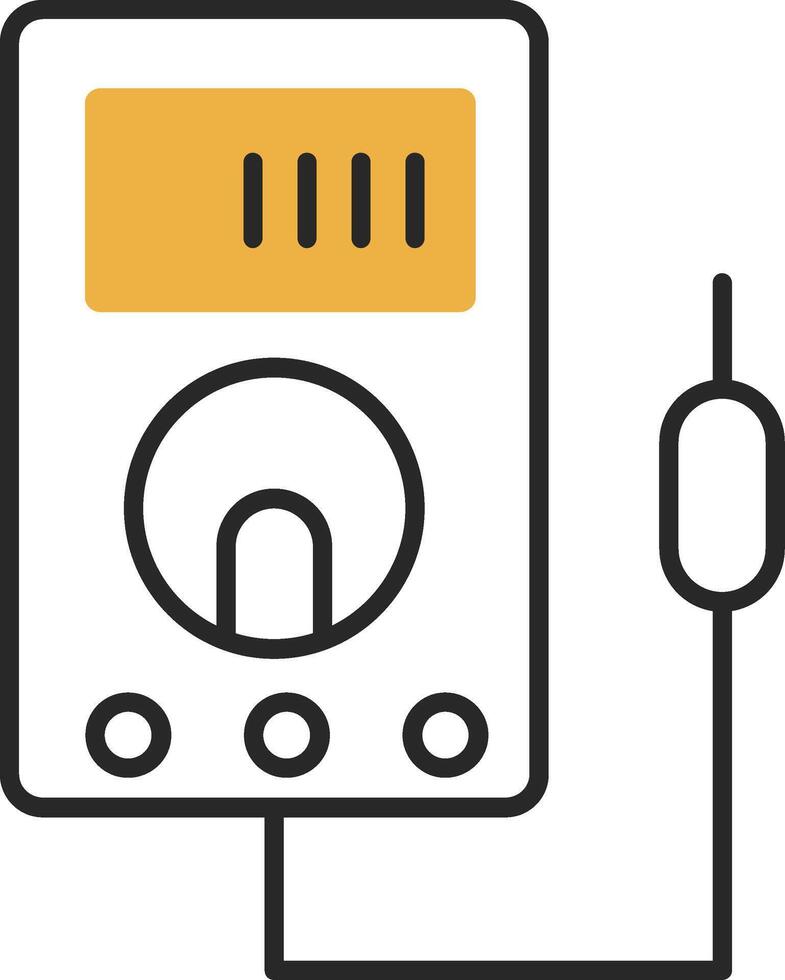 Voltmeter Skined Filled Icon vector