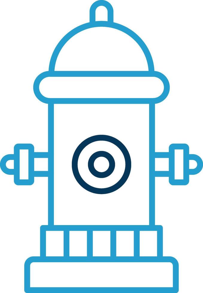 Fire Hydrant Line Blue Two Color Icon vector
