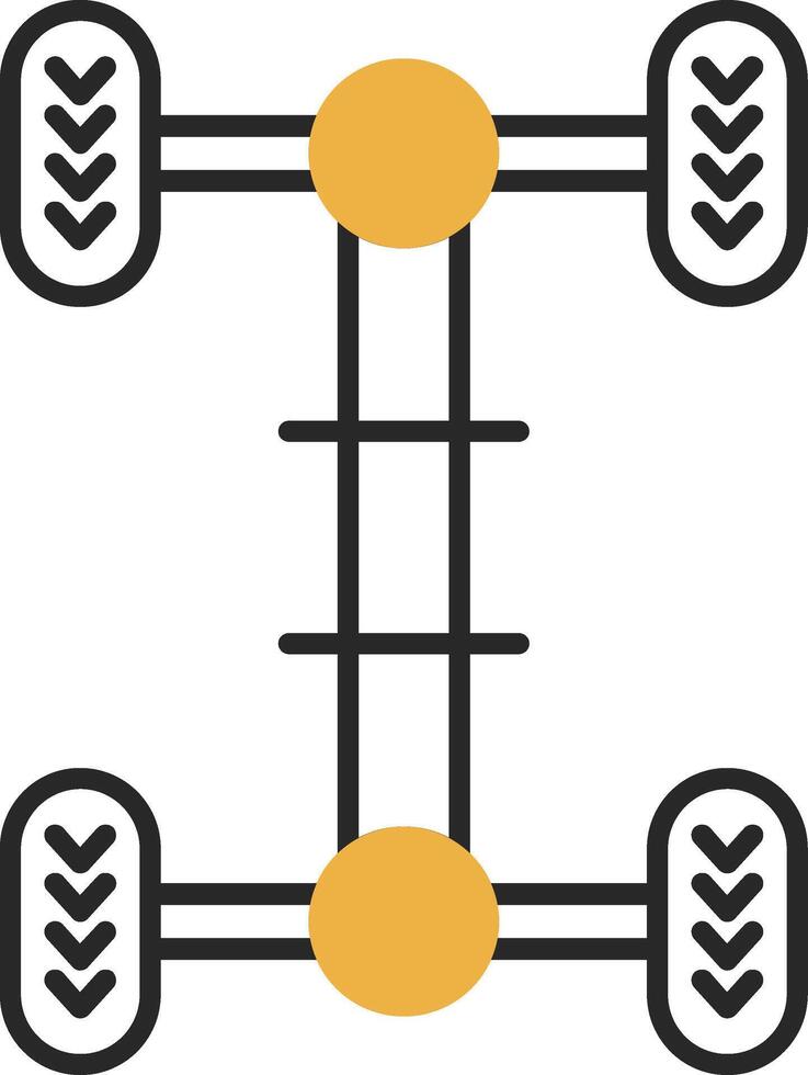 Chassis Skined Filled Icon vector