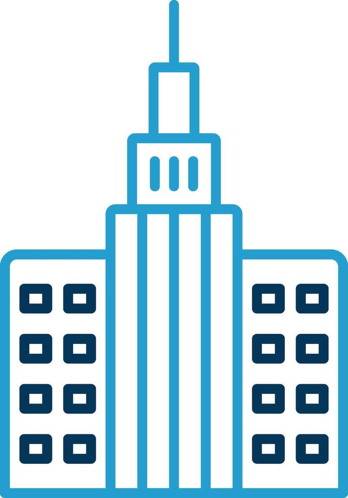 Skycraper Line Blue Two Color Icon vector