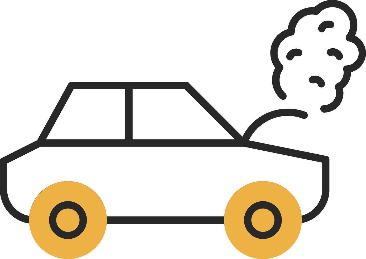 Broken Car Skined Filled Icon vector