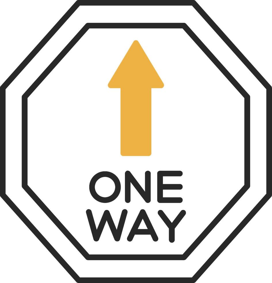 One Way Skined Filled Icon vector
