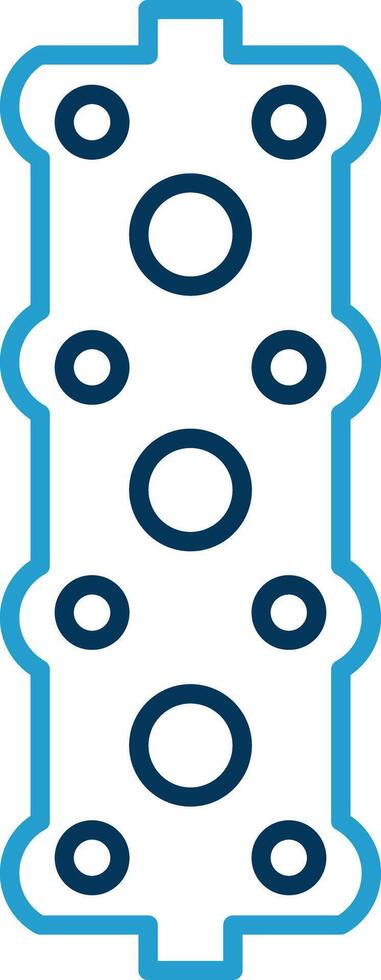 Gasket Line Blue Two Color Icon vector