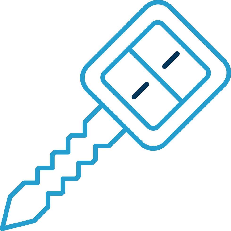 Car Key Line Blue Two Color Icon vector