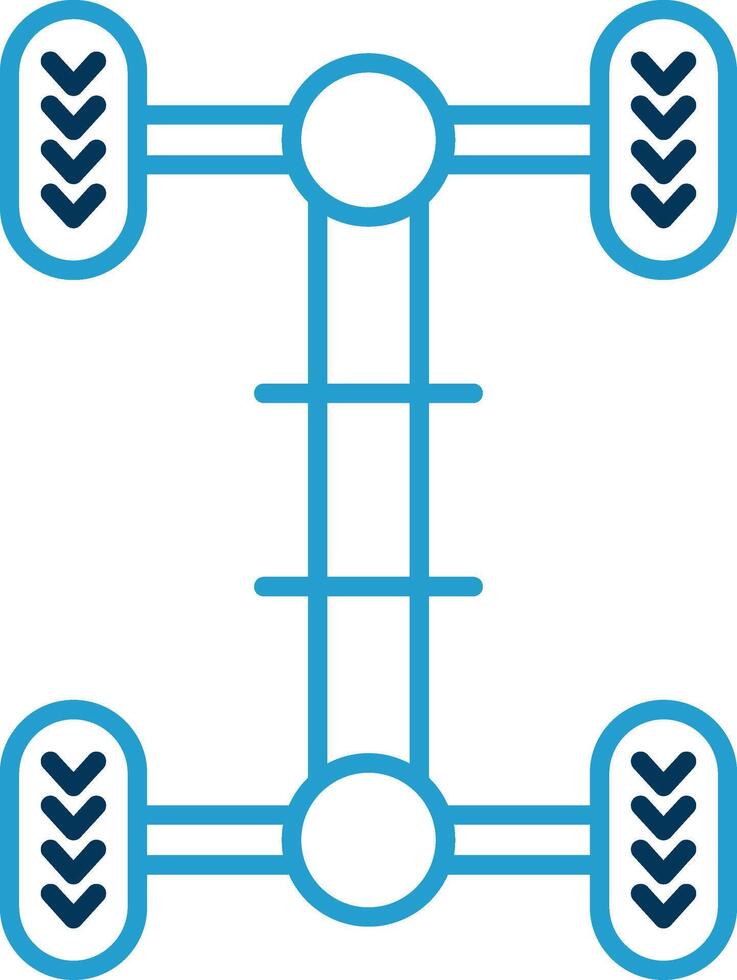 Chassis Line Blue Two Color Icon vector
