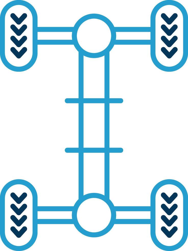 Chassis Line Blue Two Color Icon vector