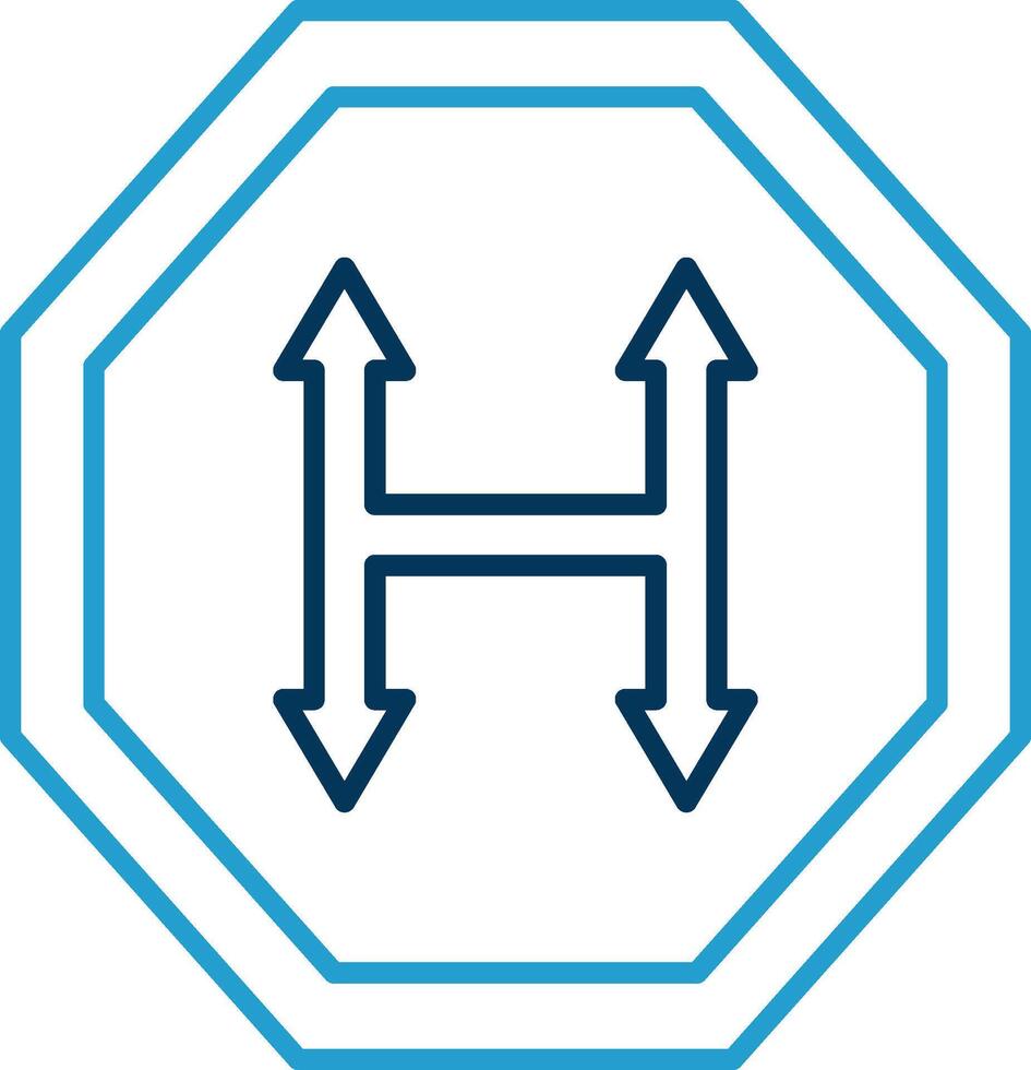 Junction Line Blue Two Color Icon vector
