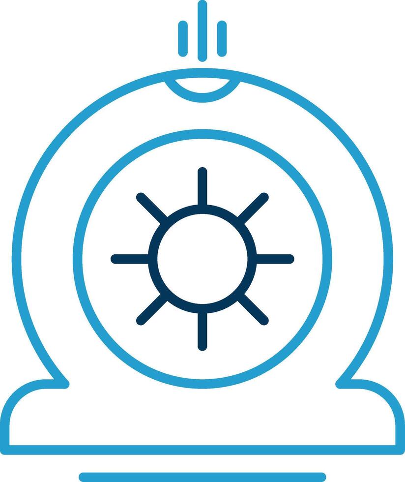 Flat Tire Line Blue Two Color Icon vector