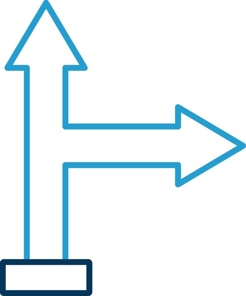 Go Right Line Blue Two Color Icon vector