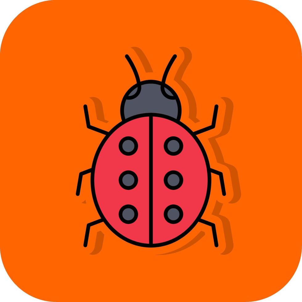 Ladybug Filled Orange background Icon vector