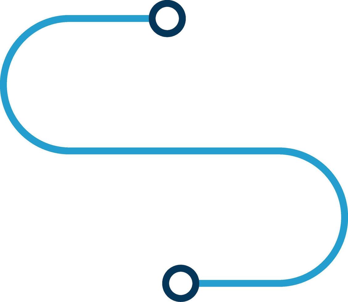 Curve Line Blue Two Color Icon vector