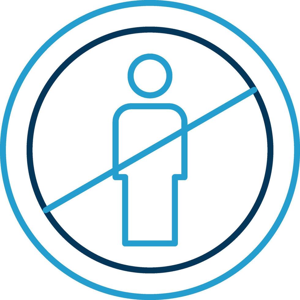 No Entry Line Blue Two Color Icon vector