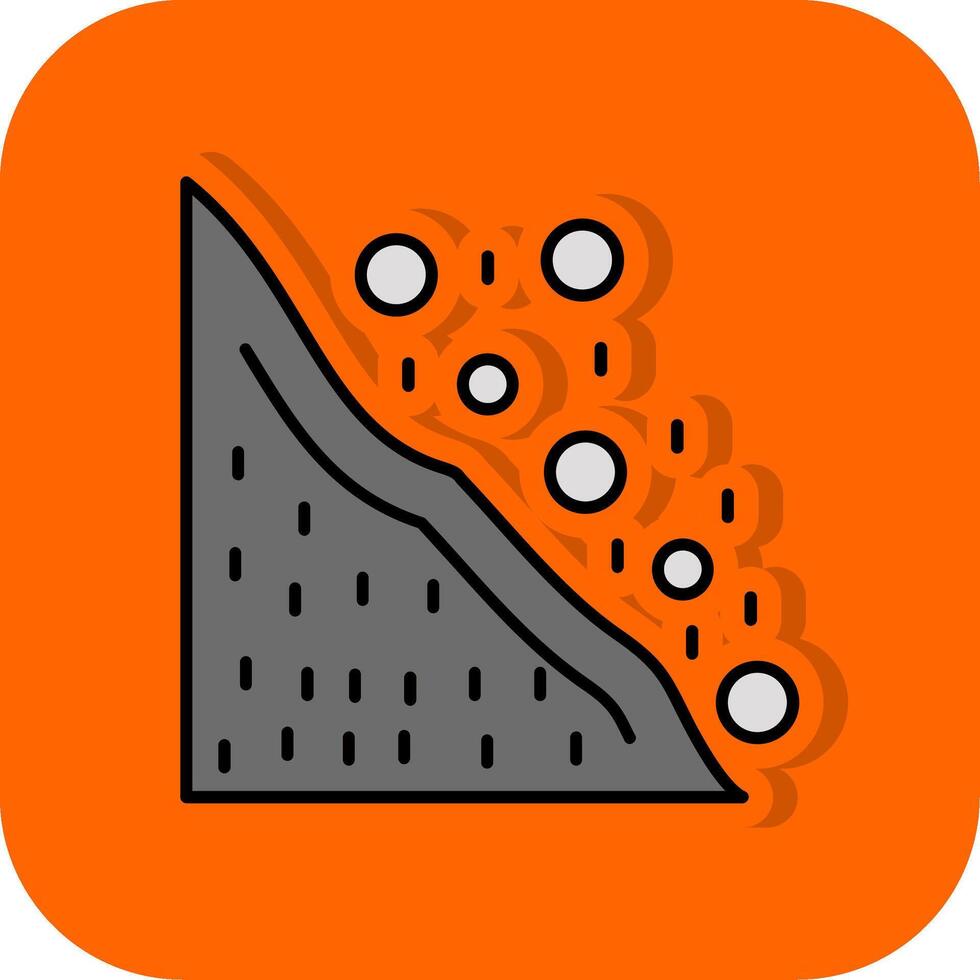 Snowslide Filled Orange background Icon vector