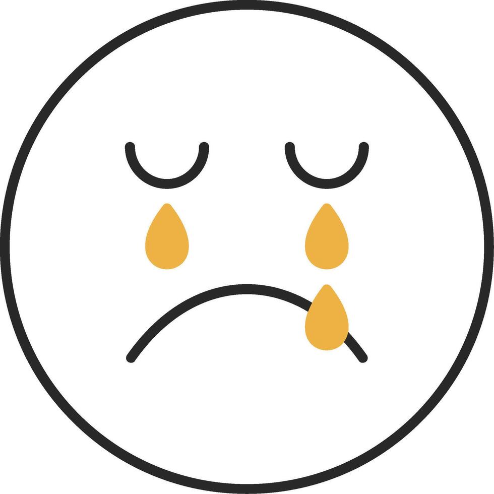 Crying Skined Filled Icon vector