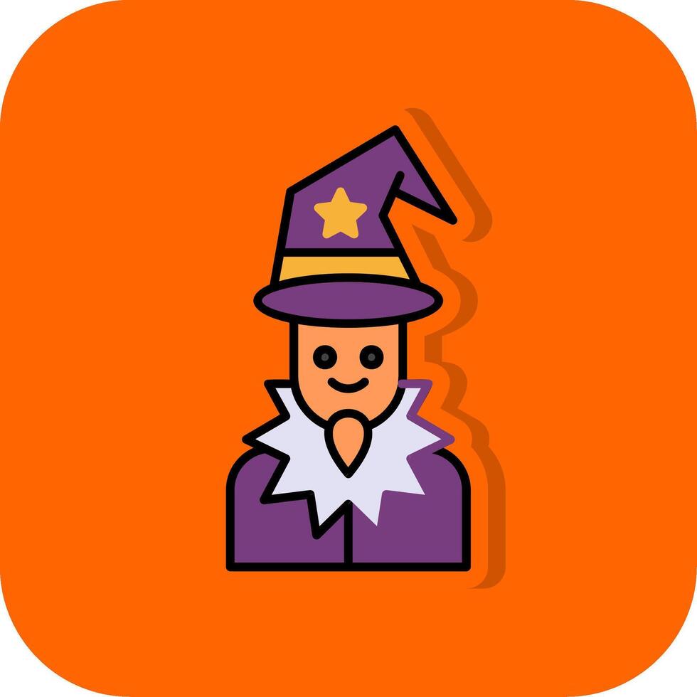 Wizard Filled Orange background Icon vector