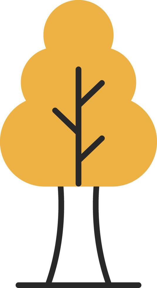 Tree Skined Filled Icon vector