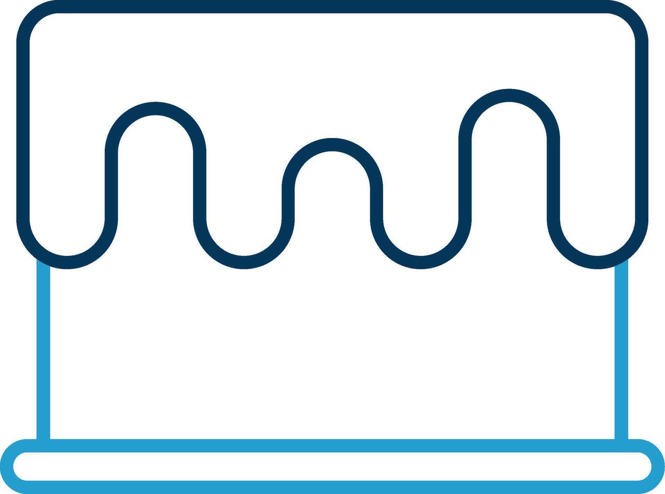 Cake Line Blue Two Color Icon vector