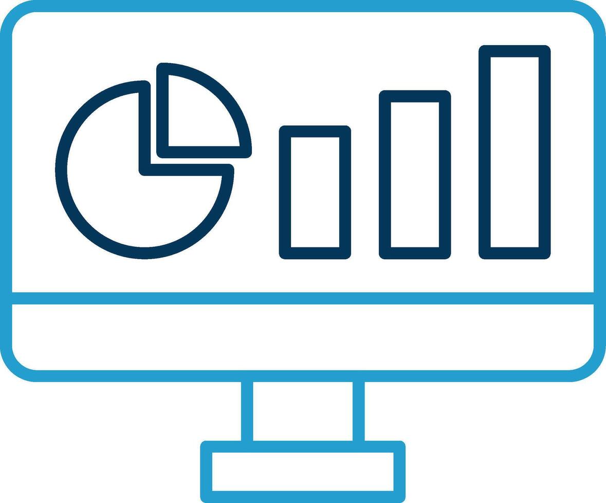 Dashboard Line Blue Two Color Icon vector
