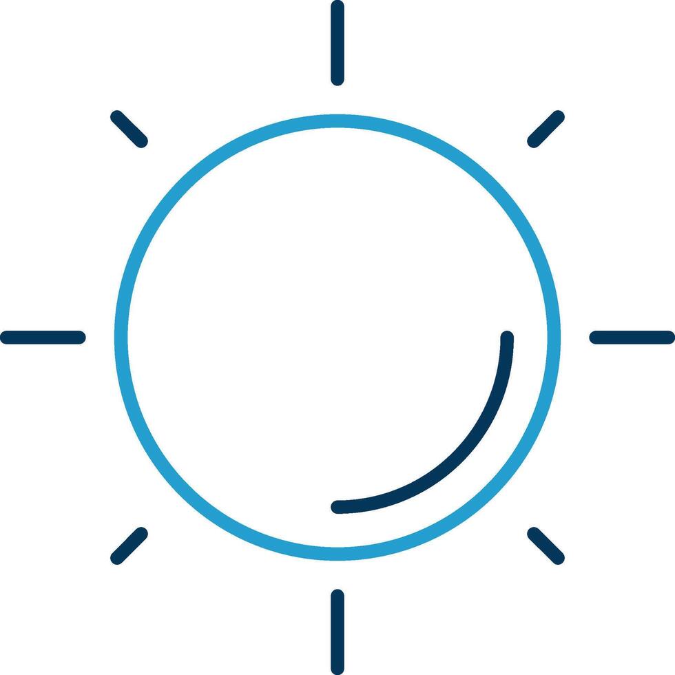 Sun Line Blue Two Color Icon vector