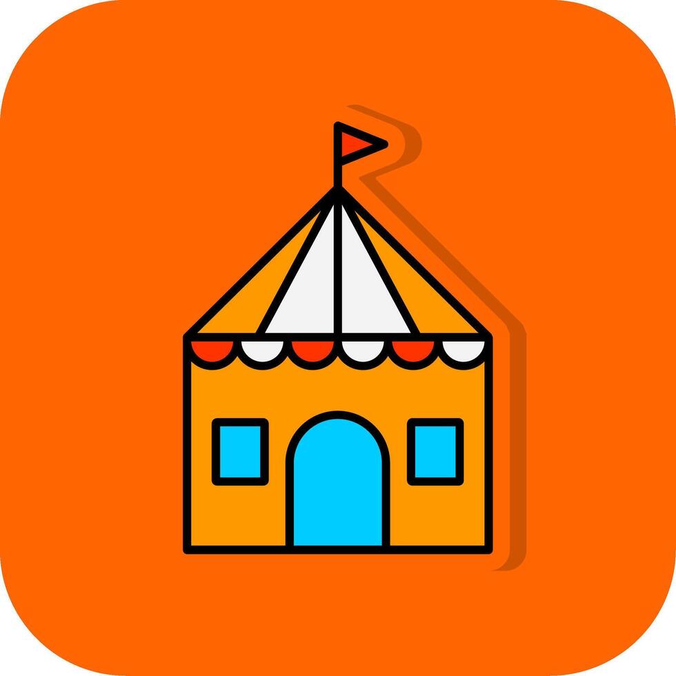 Circus Tent Filled Orange background Icon vector