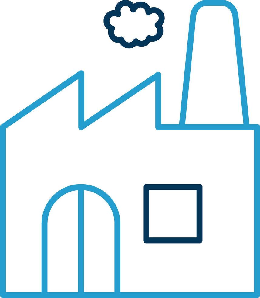 Factory Line Blue Two Color Icon vector
