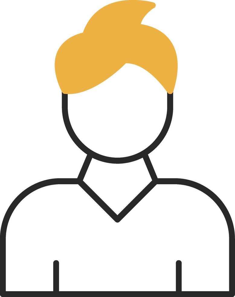 Man Skined Filled Icon vector