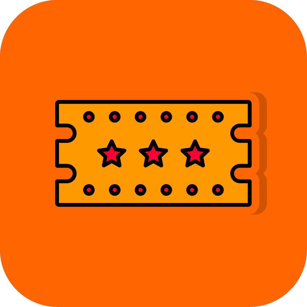 Circus Ticket Filled Orange background Icon vector