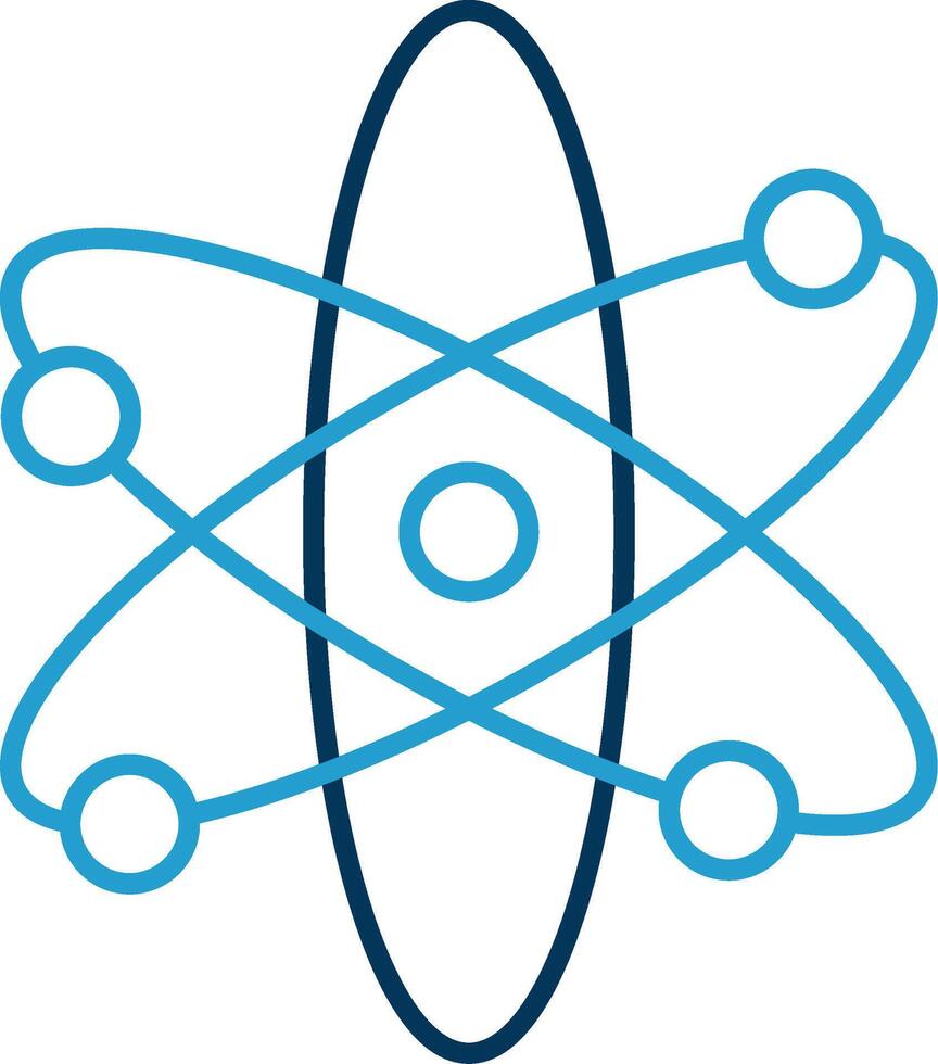 Nuclear Line Blue Two Color Icon vector