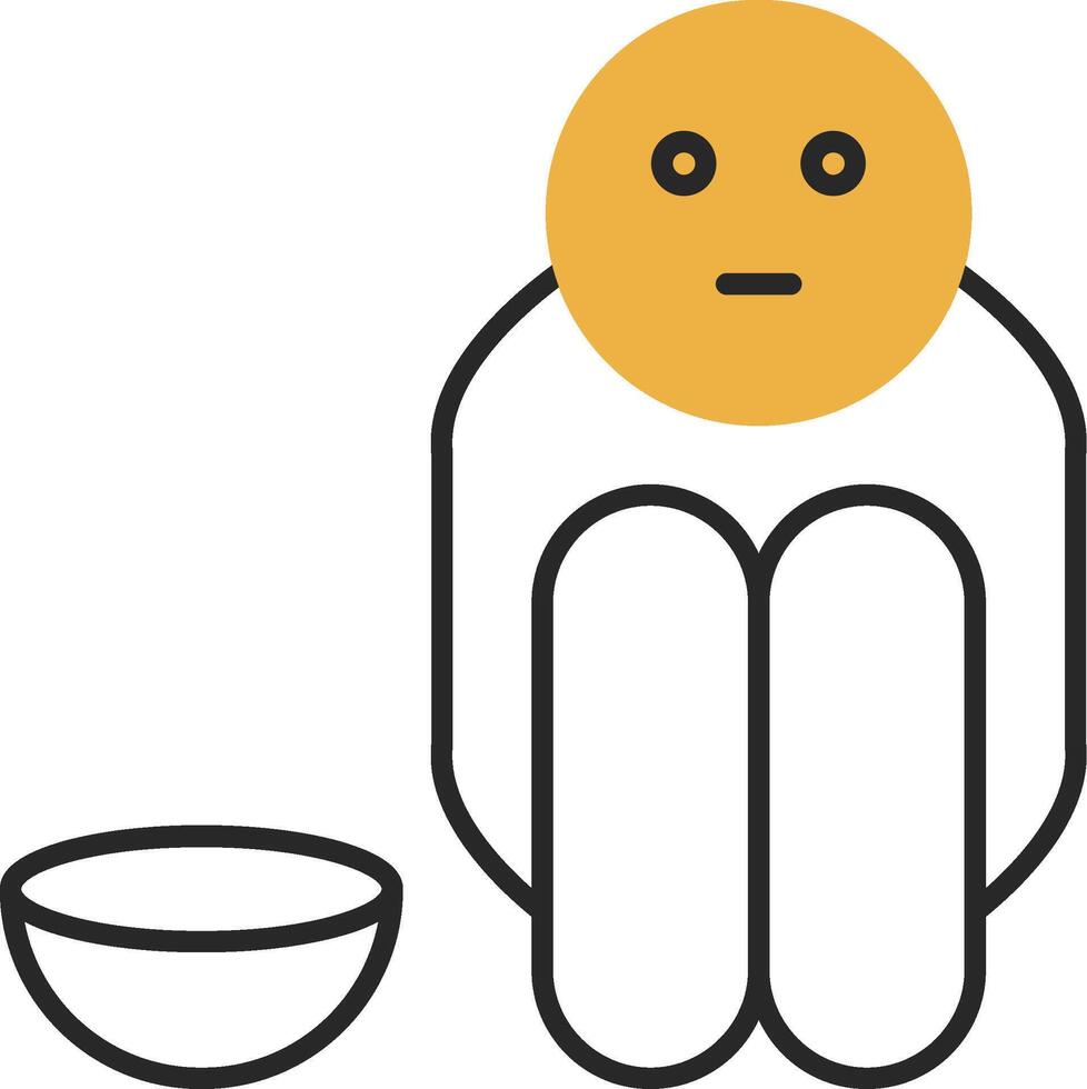 Hunger Skined Filled Icon vector