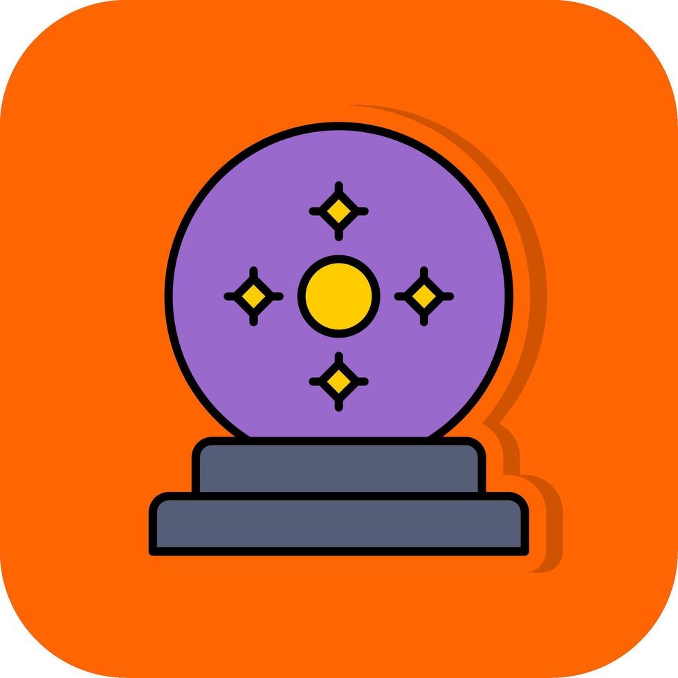 Fortune Teller Filled Orange background Icon vector