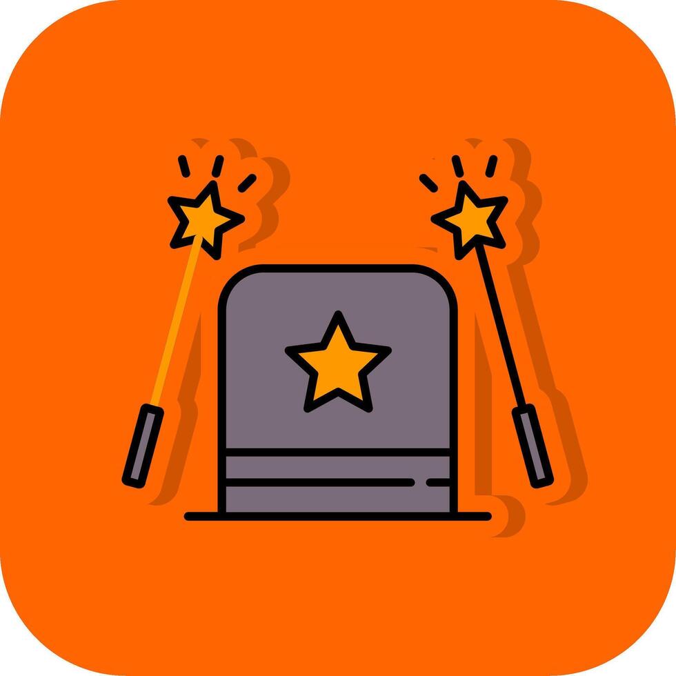 Magic Trick Filled Orange background Icon vector