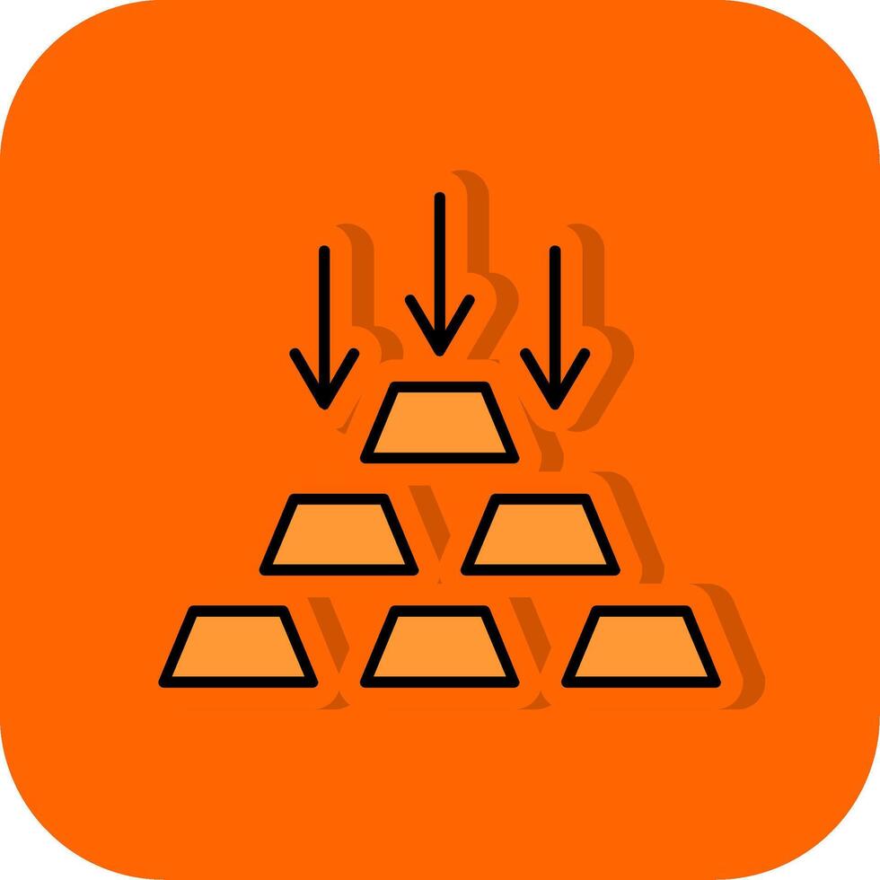 Gold Ingot Filled Orange background Icon vector