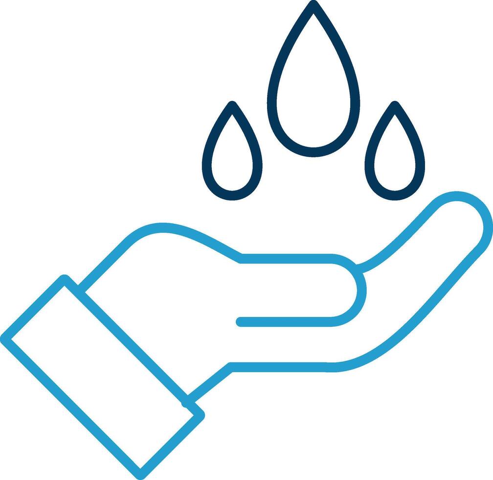 Save Water Line Blue Two Color Icon vector