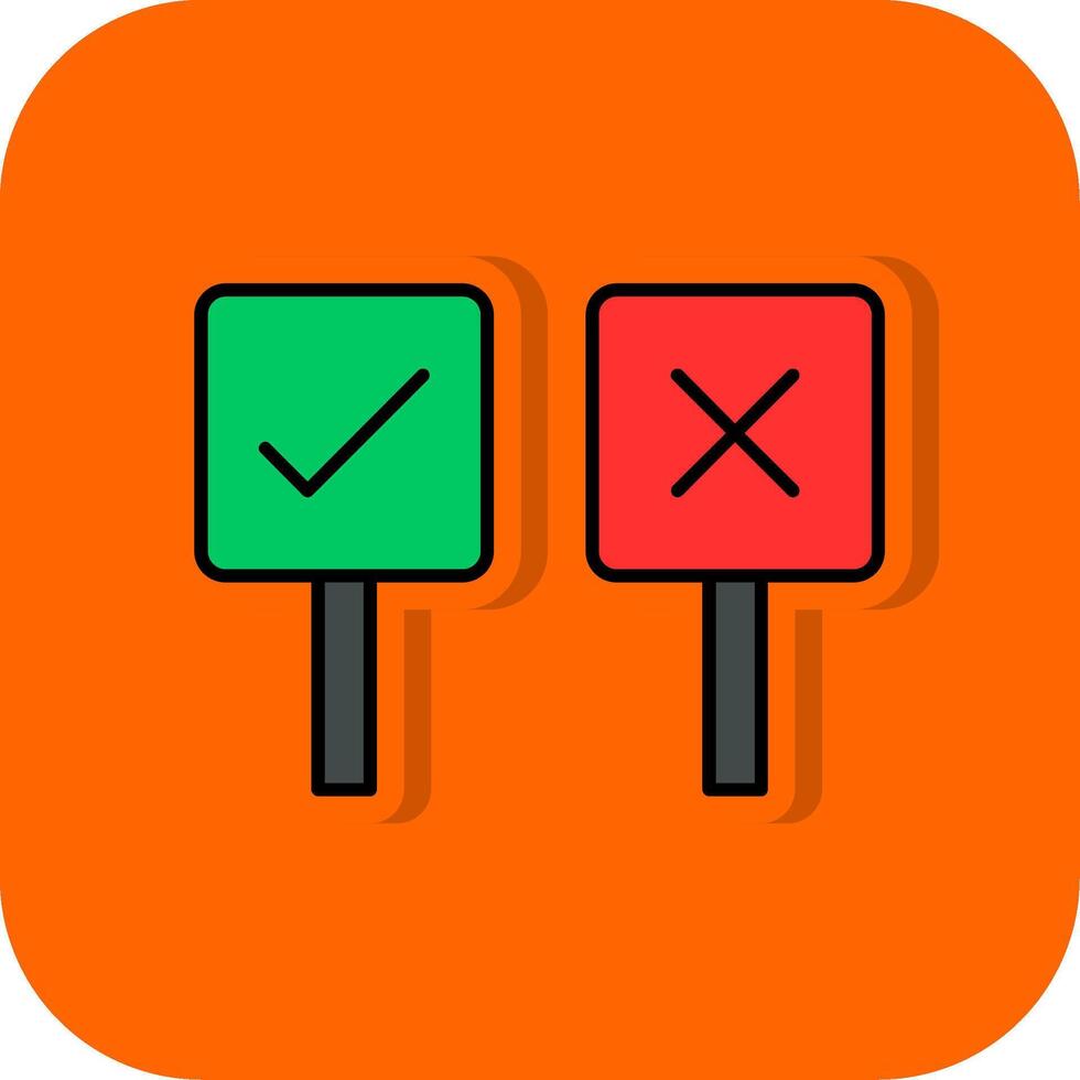 Decision Making Filled Orange background Icon vector